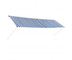 vidaXL Toldo retráctil 400x150 cm azul y blanco