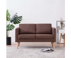 vidaXL Sofá de 2 plazas de tela marrón