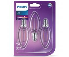 Philips Bombillas de vela LED 3 unidades Classic 25 W 929001238373