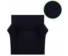 vidaXL Funda elástica de algodón para el sofá, color negra