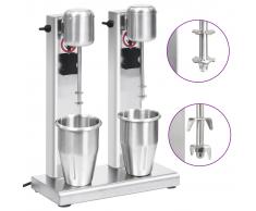 vidaXL Batidora de batidos con doble vaso de acero inoxidable 2 L