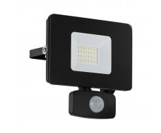 EGLO Lámpara LED pared jardín con sensor Faedo 3 negro 20W 13x5x14cm