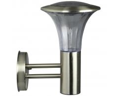 Luxbright Aplique solar LED de pared de jardín Reims acero inoxidable