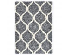 vidaXL Alfombra bereber peluda PP azul y beige 160x230 cm