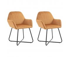 vidaXL Sillas comedor 2 unidades de terciopelo ocre