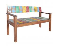 vidaXL Banco de madera maciza reciclada de barco 125x51x80 cm
