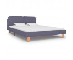 vidaXL Estructura de cama de tela gris claro 160x200 cm