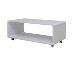 vidaXL Mesa de centro alto brillo blanco