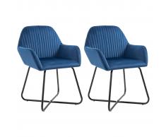 vidaXL Sillas comedor 2 unidades de terciopelo azul