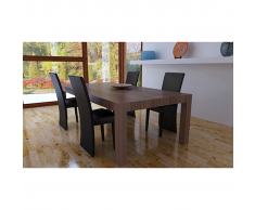 vidaXL Sillas de comedor 4 unidades cuero sintético marrón oscuro