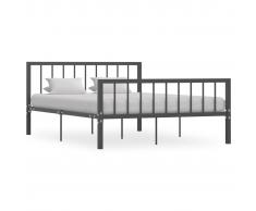 vidaXL Estructura de cama de metal gris 140x200 cm