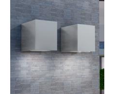 vidaXL Lámpara de pared exterior 2 uds cuadrada descendente