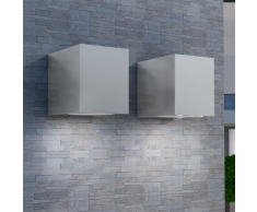 vidaXL Lámpara de pared exterior 2 uds cuadrada descendente