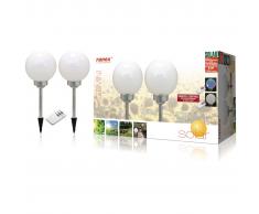 Ranex Poste de luz solar 2 uds 0,24 W blanco 5000.391