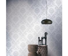 vidaXL Rollos de papel pintado no tejido 2 uds blanco adornos 0,53x10m
