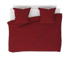 vidaXL Juego de funda de edredón vino tinto 240x220/80x80 cm