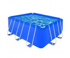 vidaXL Piscina Rectangular Con Marco de Acero Sobre el Suelo 400x207x122 cm