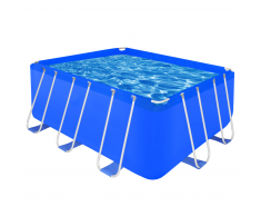 vidaXL Piscina Rectangular Con Marco de Acero Sobre el Suelo 400x207x122 cm