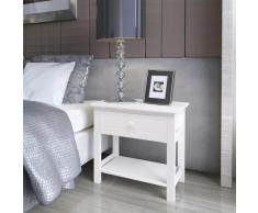 vidaXL Mesita de noche madera 2 piezas blanco