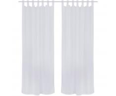 vidaXL 2 cortinas blancas transparentes imitación de lino, 135 x 245 cm