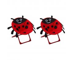 vidaXL Sillas de jardín para niños 2 unidades tela rojo
