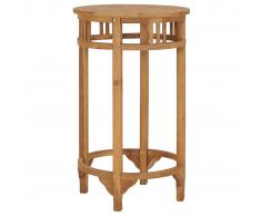 vidaXL Mesa alta de bar de madera maciza de teca Ø 60 cm