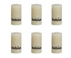 Bolsius Vela del Pilar Rústica 130 x 68 mm 6 Piezas Crema