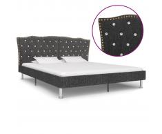 vidaXL Estructura de cama de tela gris oscura 180x200 cm