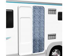 vidaXL Cortina mosquitera chenilla azul blanco y plateada 56x185 cm