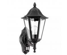 EGLO Lámpara de pared exterior con sensor Navedo 60 W negra 93458