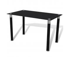 vidaXL Mesa de salón comedor con superficie de vidrio negra