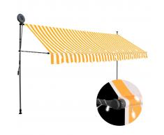 vidaXL Toldo manual retráctil con LED blanco y naranja 400 cm