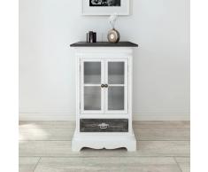 vidaXL Vitrina baja con dos puertas y un cajón de madera blanca