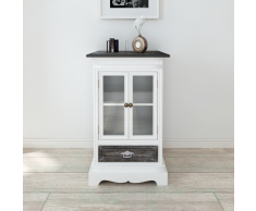 vidaXL Vitrina baja con dos puertas y un cajón de madera blanca