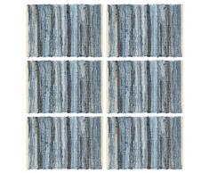 vidaXL Manteles individuales 6 uds Chindi vaquero algodón azul 30x45cm