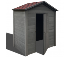 vidaXL Caseta de almacenamiento de jardín WPC 188x188x264 cm gris