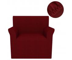 vidaXL Funda elástica para sillón burdeos piqué