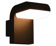 vidaXL Lámpara LED de pared para jardín ovalada negra 9 W