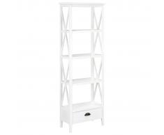 vidaXL Estantería con 1 cajón de MDF 60x30x170 cm blanca