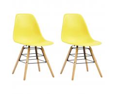 vidaXL Sillas de comedor 2 unidades amarillo