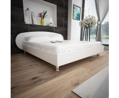 vidaXL Marco de cama blanco de cuero artificial, 140 x 200 cm
