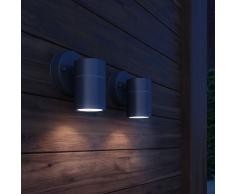 vidaXL Lámpara de pared exterior 2 uds acero inoxidable descendente