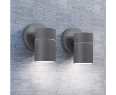 vidaXL Lámpara de pared exterior 2 uds acero inoxidable descendente