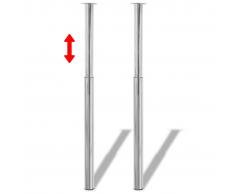 vidaXL Patas de mesa telescópicas 2 unidades cromo 710 mm-1100 mm