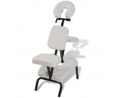 vidaXL Silla de masaje y tratamiento, plegable portátil, blanca