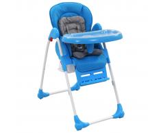 vidaXL Trona de bebé azul y gris