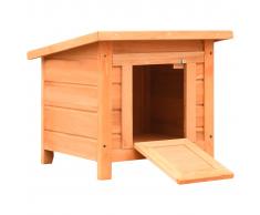 vidaXL Caseta para gatos madera maciza de pino y abeto 50x46x43,5 cm