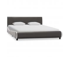 vidaXL Estructura de cama de cuero sintético gris antracita 140x200 cm