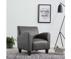 vidaXL Sillón de cuero sintético gris