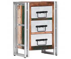 vidaXL Cajonera de madera maciza reciclada 40x30x60 cm